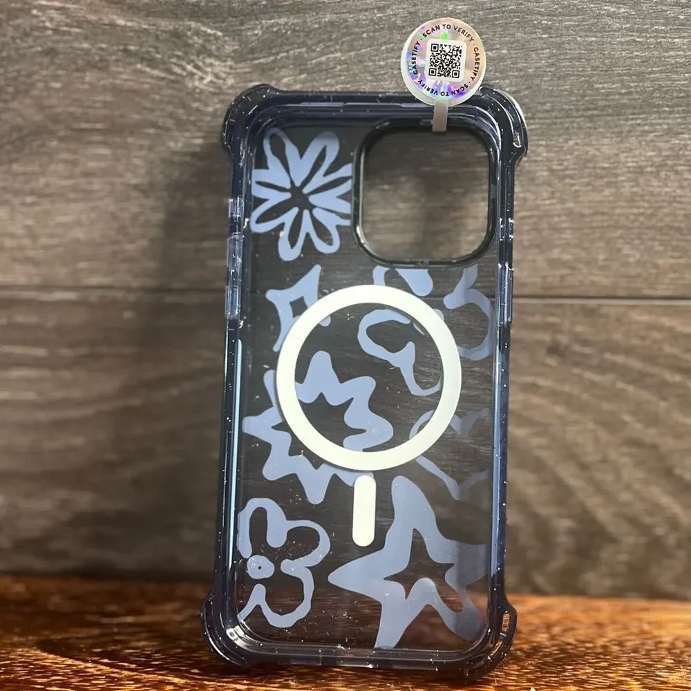 CASETiFY Chrome Doodles Impact Case MagSafe Clear iPhone 15 Pro Max NWT